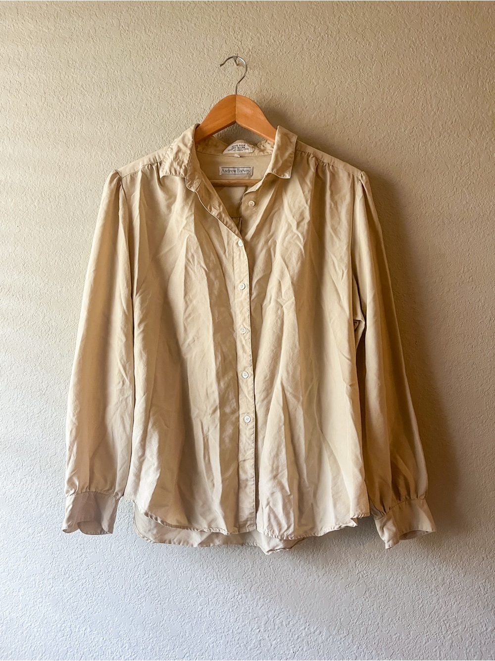 Andrew Harvey Womens Silk Button Down Blouse